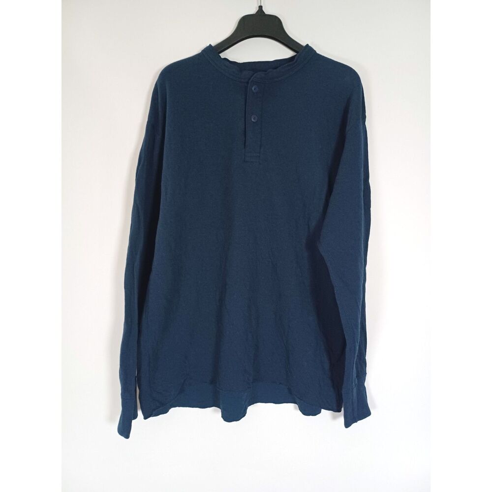 LL Bean River Drivers Henley Shirt XL Wool Blend Two Layer Base Heritage Outdoor